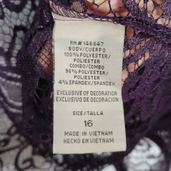 Maya Brooke Size 16 Jacket Whimsigoth Sheer Layer Lace Open Cardigan Purple - Picture 5 of 8